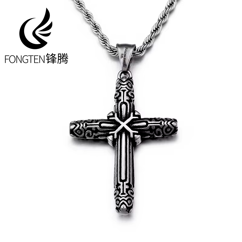 Men Accessories Bd - Ожерелье с подвеской-крестом Fongten в стиле