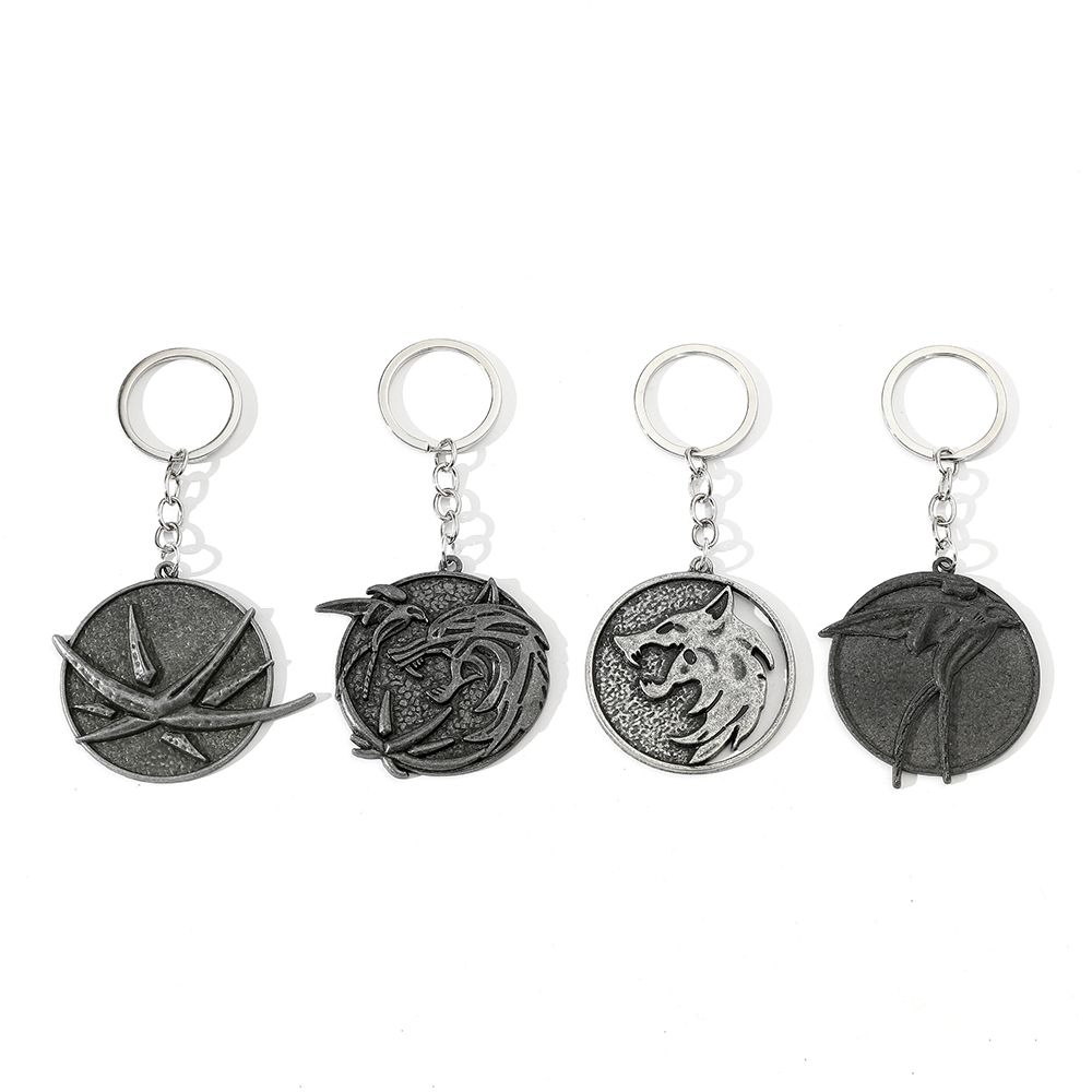Men Accessories Pendant - Винтажный брелок с головой волка, металлический