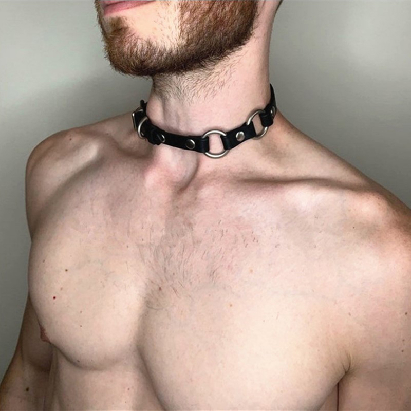 Men Accessories Neck Chain - Стильное колье из синтетической кожи для