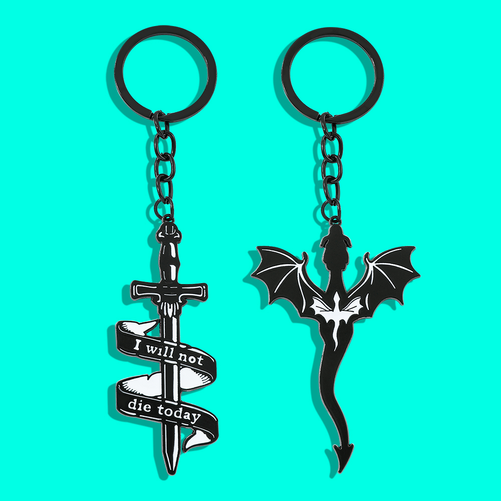 Men Accessories Pendant - Брелок-подвеска «Четвертое крыло» с черным драконом,