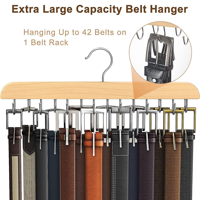 Men'S Accessories Organizer For Wardrobe - Деревянная вешалка для ремней, женские вешалки