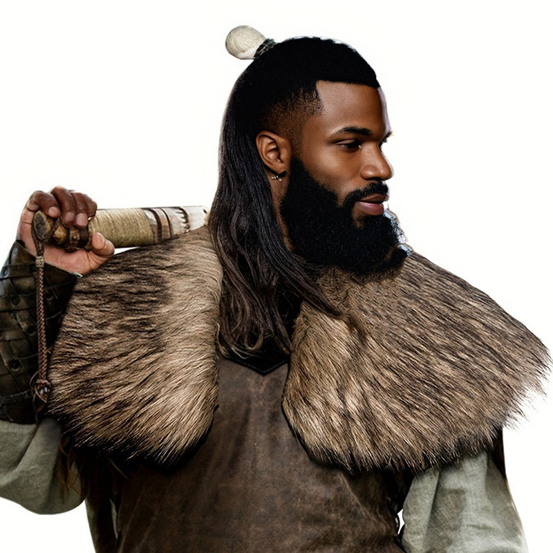 Men'S Viking Accessories - Средневековый воротник из искусственного меха, меховая