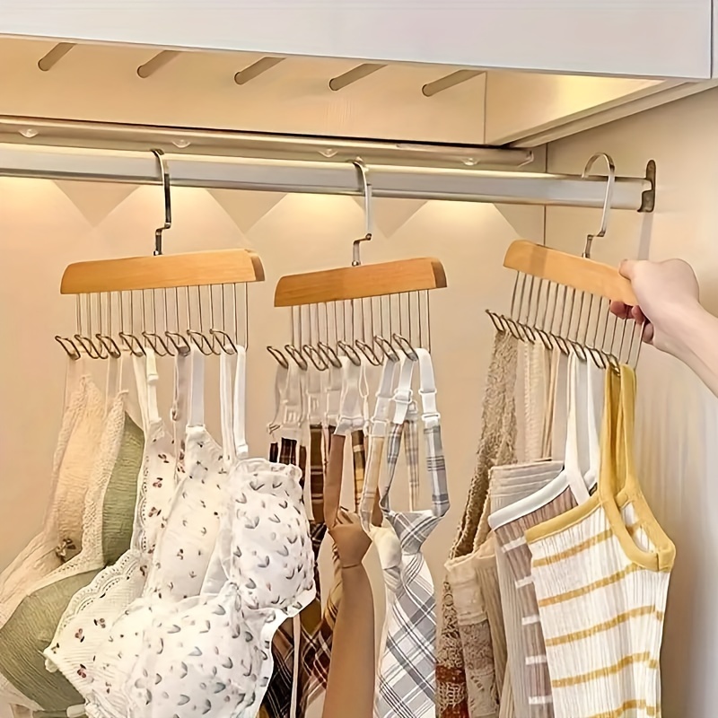 Men'S Accessories Organizer For Wardrobe - 8-крючок, деревянная вешалка для ремня, вешалки