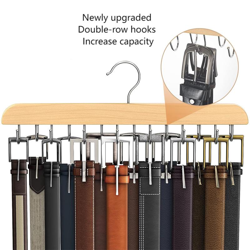 Men'S Accessories Organizer For Wardrobe - Деревянная вешалка для ремней, женские вешалки