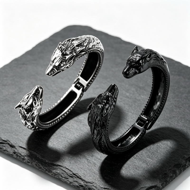 Браслет с двойной головой волк – обзор и цена Men Accessories Bd