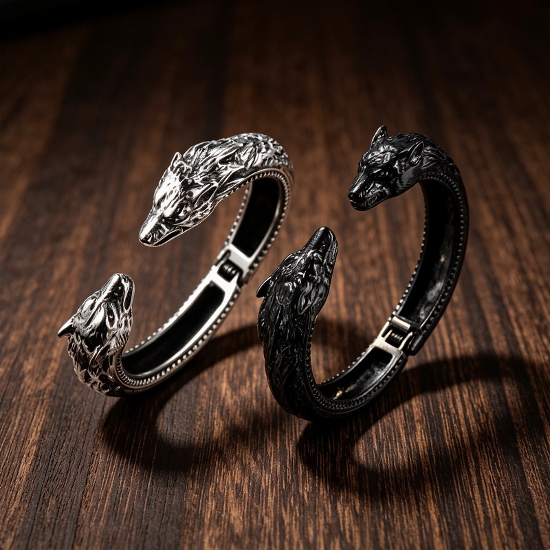 Браслет с двойной головой волк – обзор и цена Men Accessories Bd