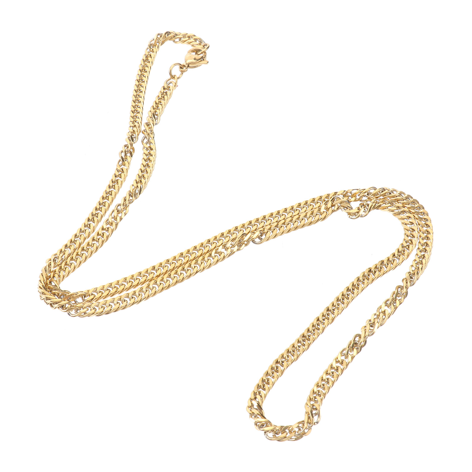 1 шт. Золотая цепочка с двойно – обзор и цена Men Accessories Neck Chain