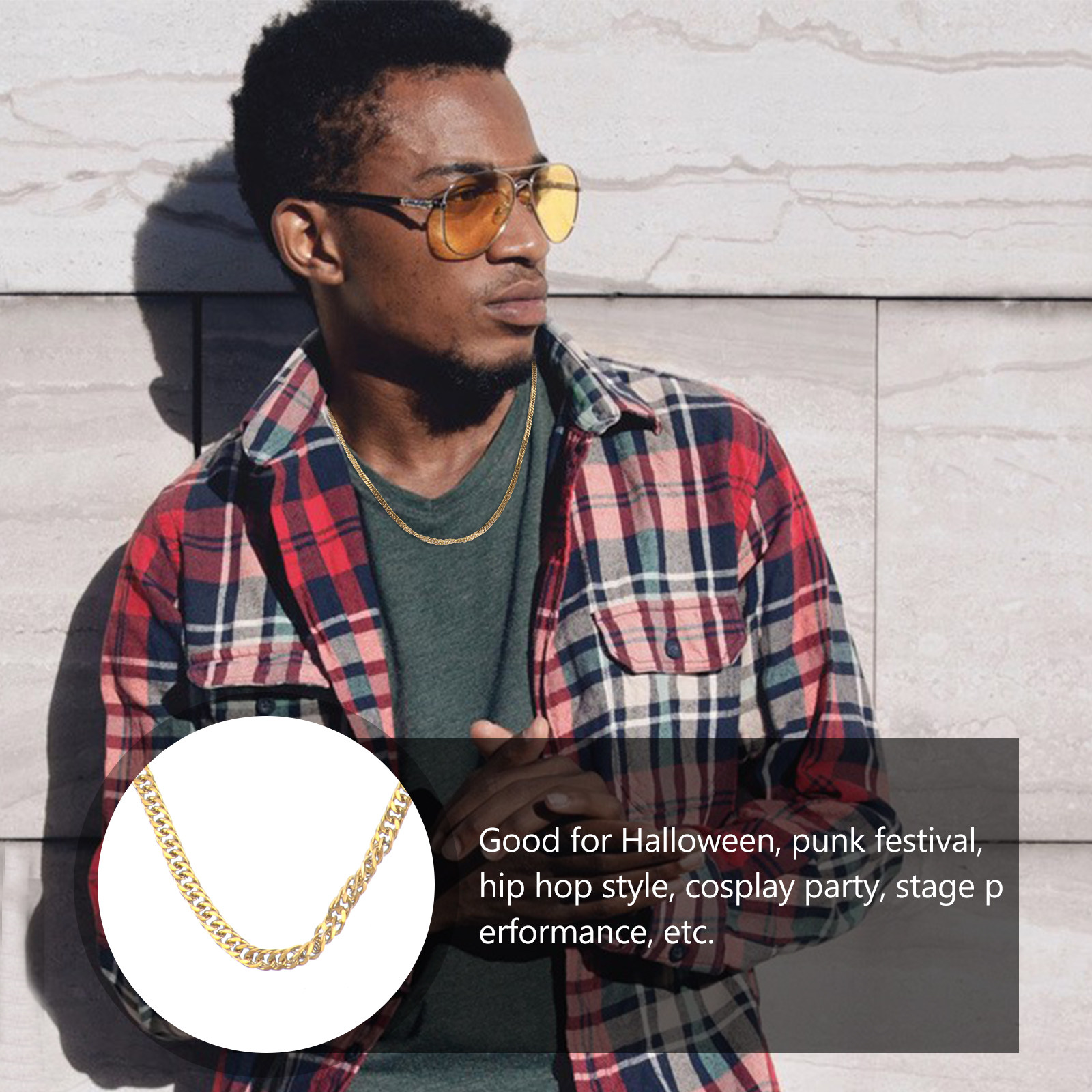 1 шт. Золотая цепочка с двойно – обзор и цена Men Accessories Neck Chain